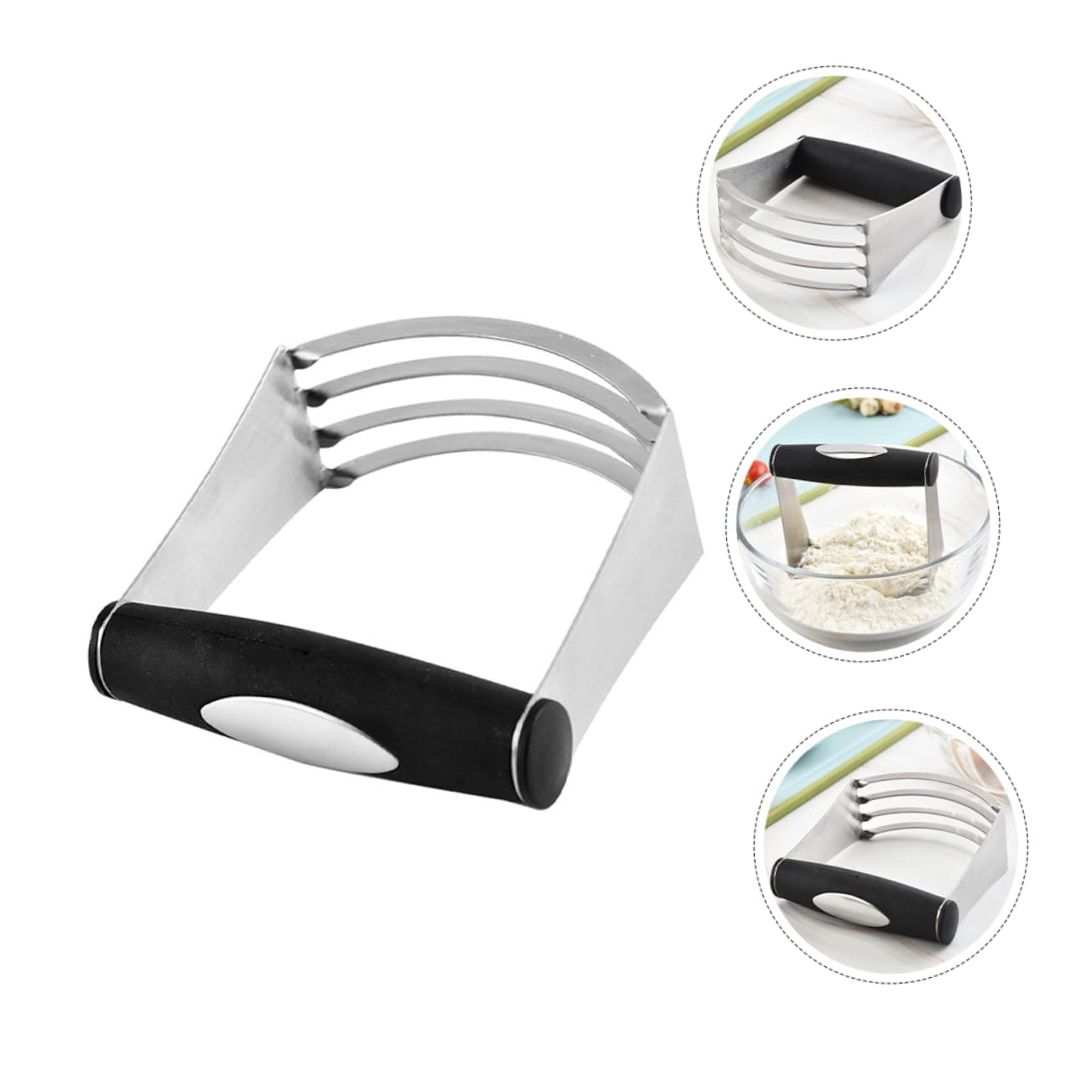 OUNONA Pastry Baking Dough Tool Stainless Steel Flour Scraper Handheld Flour Mixer for Home Use