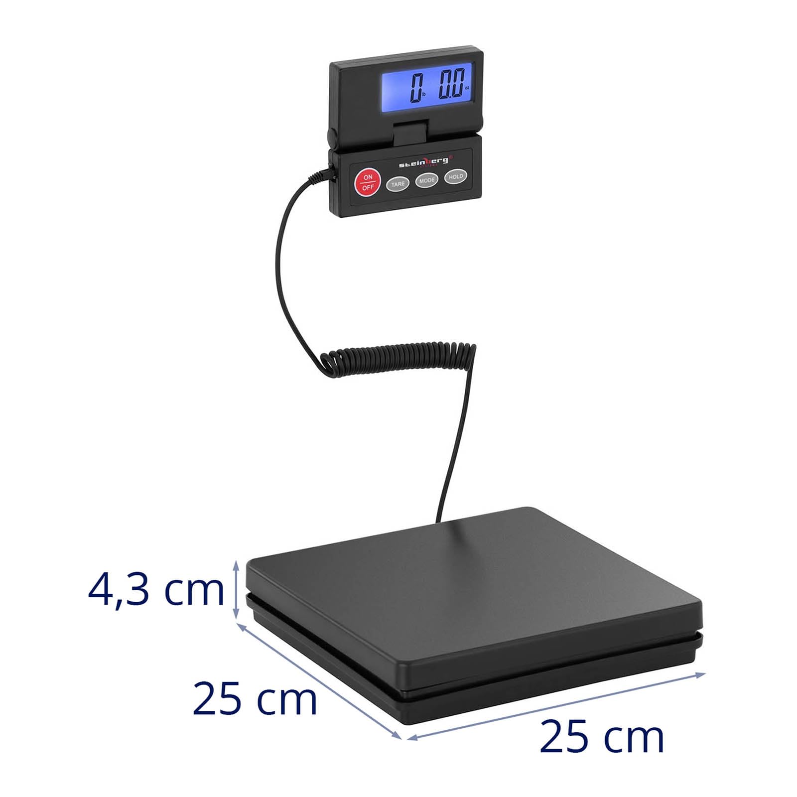 Steinberg BASIC - SBS-PT-50/2 - Báscula para paquetería digital - 50 kg / 2 g - Basic - LCD - externo