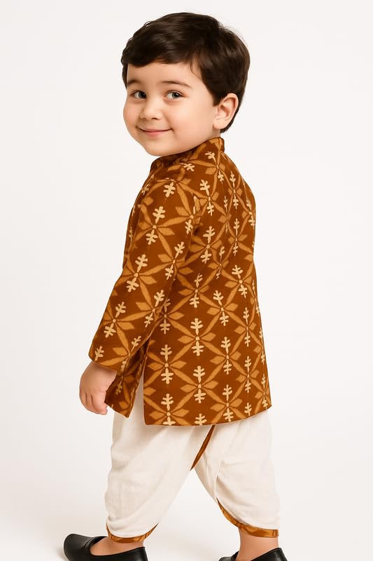 Image of Boys Pure Cotton Dhoti Kurta Set | Kids Ethnic Wear for Festivals & Weddings and also for casual wear.