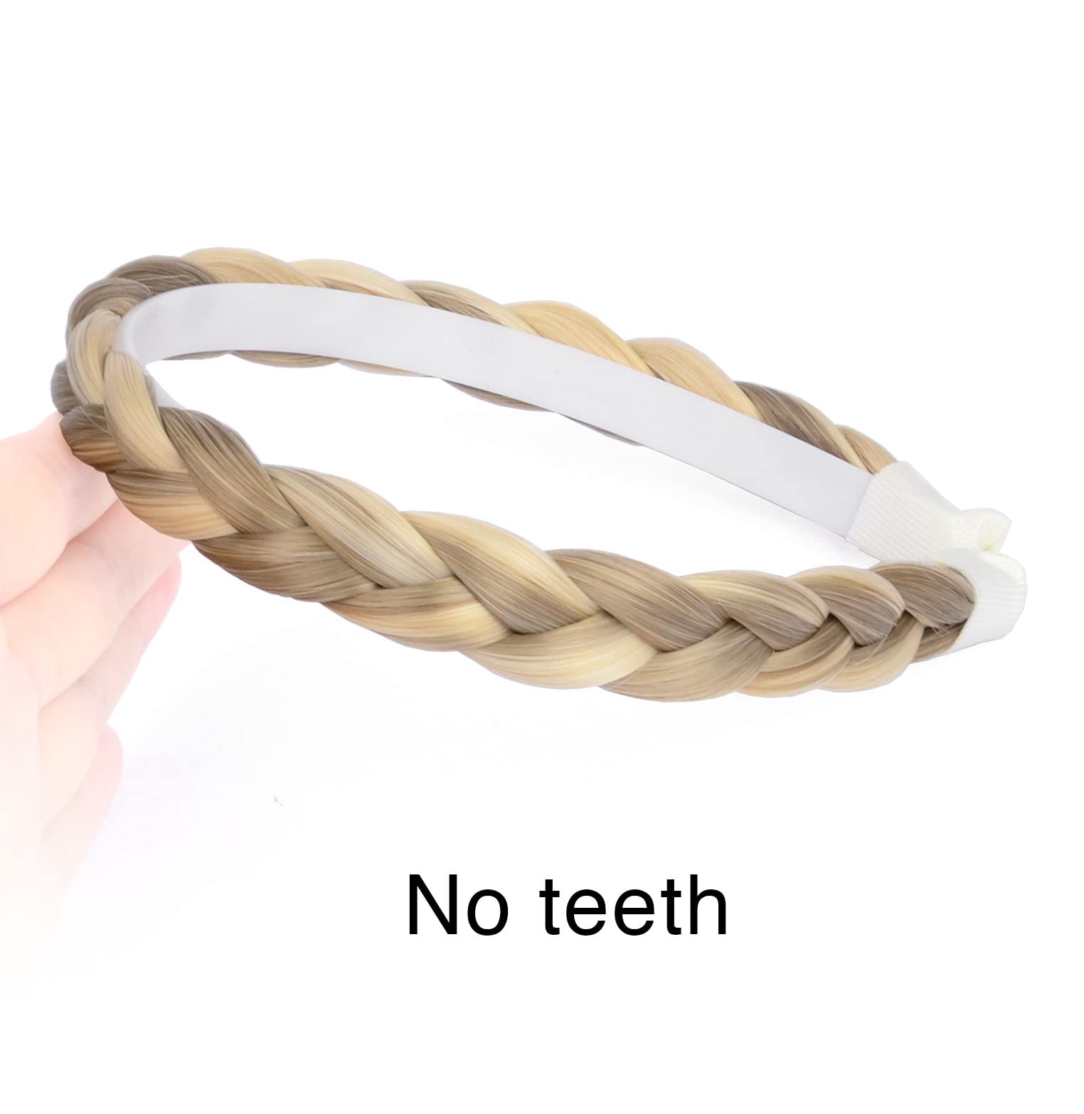 BOBIYA Headband Synthetic Hair Plaited Headband Braid Braided With Teeth Hair Band Accessories for Women Girl (Buttered Toast) - Image 4