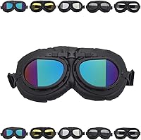 Vista 8 de Peicees - Gafas de casco vintage para motocicleta, gafas de moto, gafas de piloto de motocross