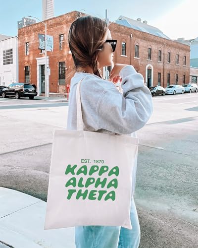 Kappa Alpha Theta Bubble Text Trendy Tote Bag | Theta College Sorority Beach Bag | Big Little Gift3