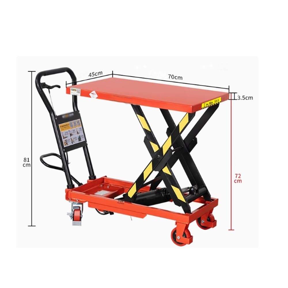 Manuelle hydraulische Scherenhebebühne Plattformwagen, mobiler Lastenaufzug für kleine Raummaterialhandhabung