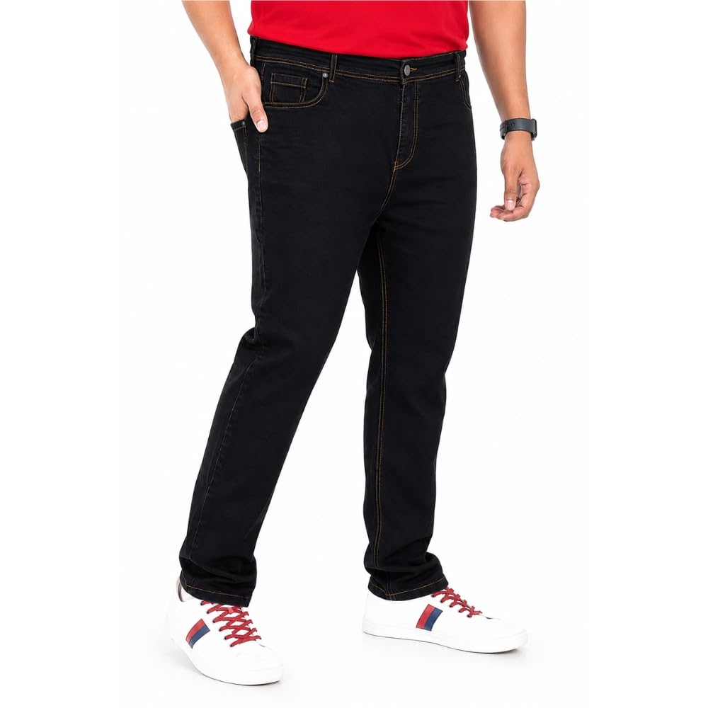 Plus Size Jeans for Men - Relaxed Fit - Denim Jeans - Black Jeans - Ideal for Casual, Office Available Sizes: 44,46,48,50,52-image-11