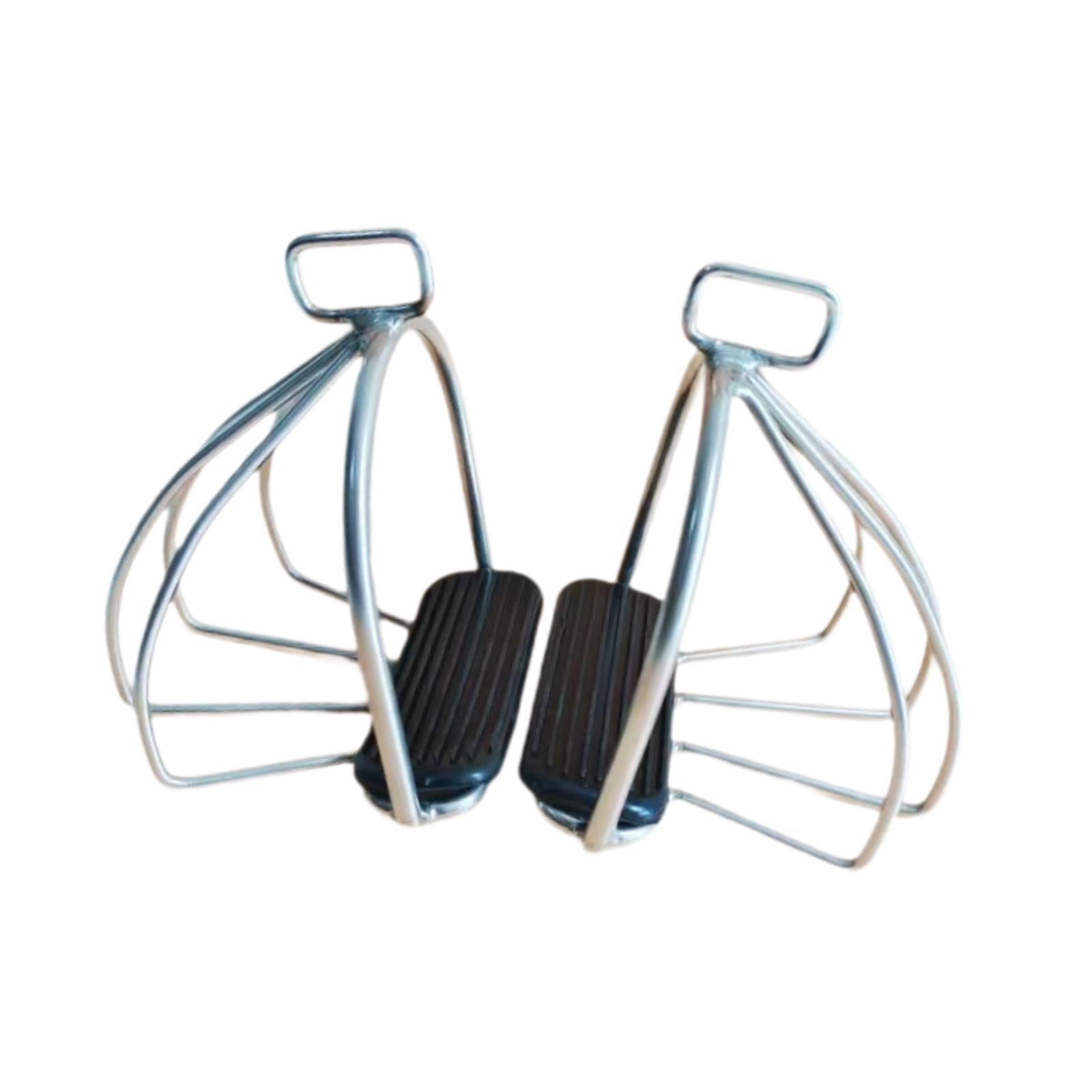 Almencla 2 Piezas Estribo Ecuestre Accesorio Montar Caballos Goma Ergonómica Acero Inoxidable para Disfrutan Entrenamiento Exterior