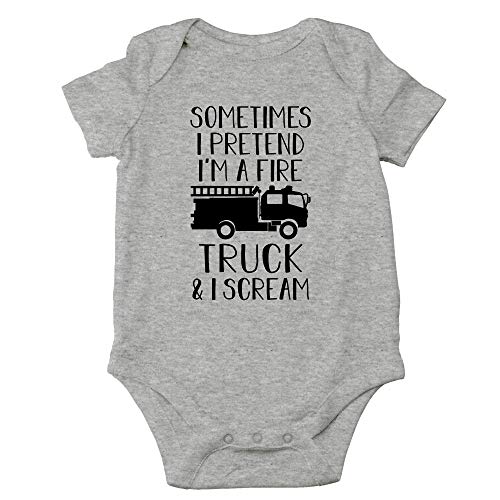 Image of CBTwear Sometimes I Pretend I'm a Fire Truck and I Scream Baby Bodysuit - Adorable Boy Romper Clothing