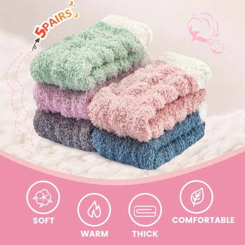 Image of Clothirily Fuzzy Socks for Women, Fluffy Socks Womens, Soft Cozy Slipper Sock for Women, Womens Winter Warm Sleeping Sock
