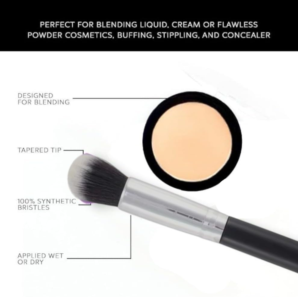 F.A.R.A.H Shapes and Contours 214 – Vegan Contour Brush for Sculpting & Defining – 100% Synthetic Bristles, Brass Ferrule & Wooden Handle