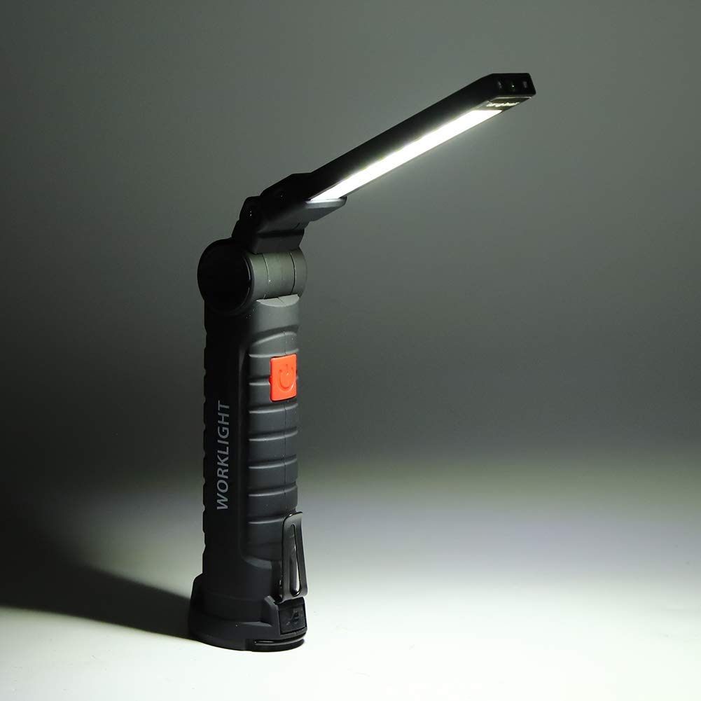 Torcia LED Fdit Con Magnete E Ricarica USB – 800 MAh – 5 Modalità Di Luce – Impermeabile – Luminosità Regolabile – 20 Cm – Per Campeggio E Emergenza - 3