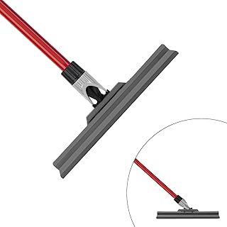 Tyroler Floor Squeegee Patented 30 Centimeter Solid Natural Silicone Blade Long 4 Parts Handle 140 Centimeter. Dries Flat and Curved Surfaces. Best for Washing and Drying Shower Glass, Bathroom, Kitchen