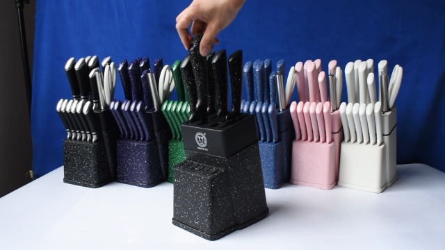 Amazon.com: XYJ Knife Block Set, Stainless Steel Kitchen Knives