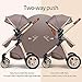 3 in 1 Baby Travel System Infant Baby Stroller Pushchair High Landscape Reversible Foldable Portable Stroller Newborn Pram Reclining Baby Carriage (2in1 Brown)