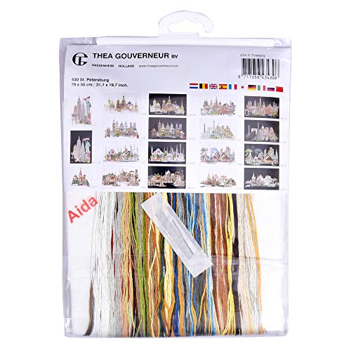 Image of Thea Gouverneur - Counted Cross Stitch Kit - St. Petersburg - Aida - 18 Count - Embroidery Kit for Adults - DMC Embroidery Threads and Other Cross Stitch Supplies Included - 430A