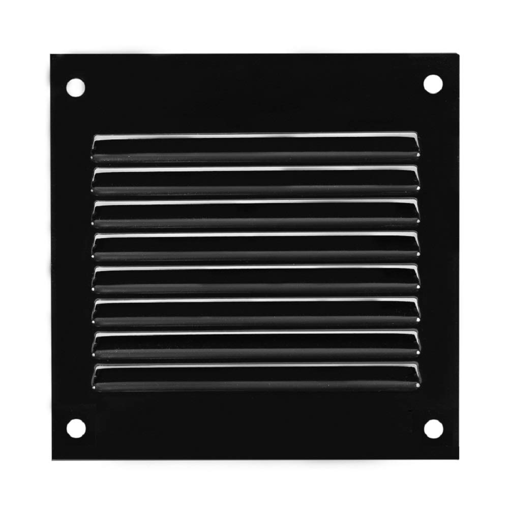 ABOUT VENT 100x100mm / 4x4 inch Black Metal Ventilation Grille with Flyscreen - Air Vent Cover