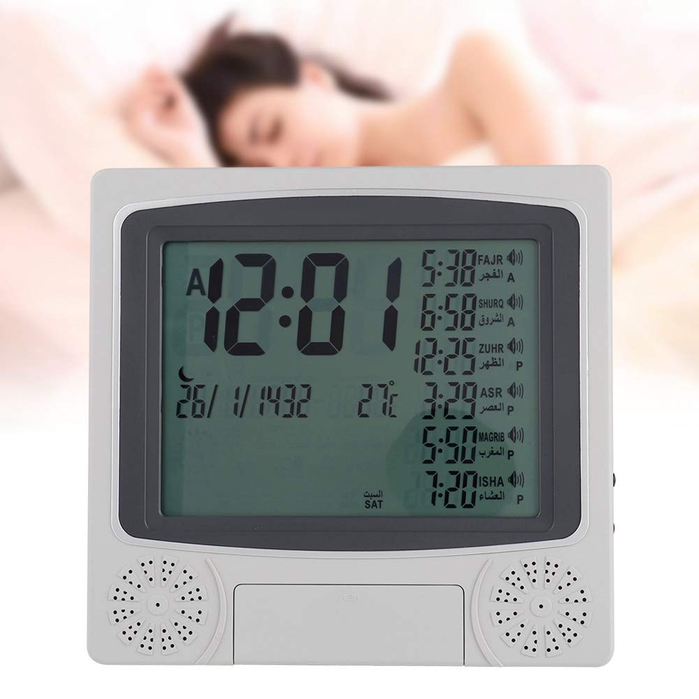 Azan Clock Prayer Timer Reloj de Mesa Digital Mulsim Prayer Alarm (Sin batería) con Lápiz