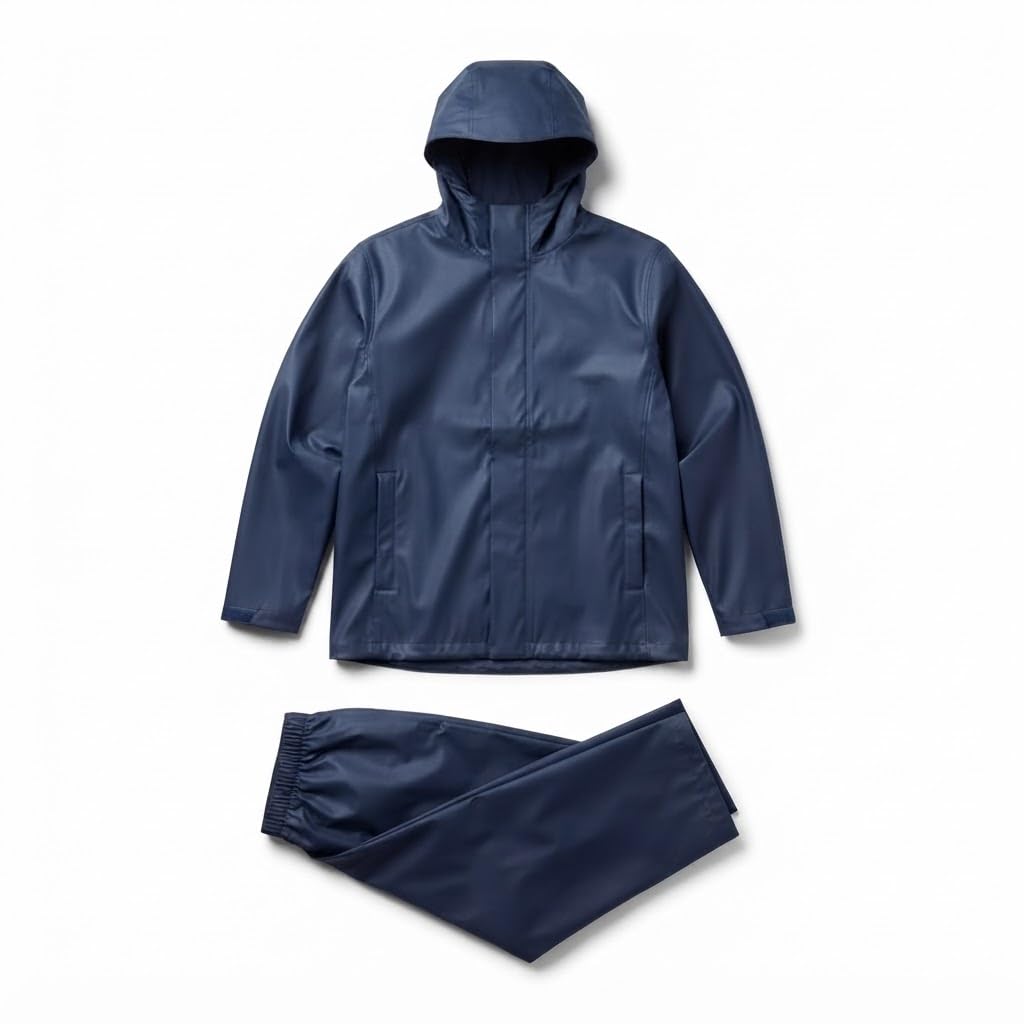 Premium Waterproof Raincoat for Men & Women Hooded Jacket & Pant Set Heavy Duty Reusable Polyester Rain Suit with Reflective Strip for Bike Riding Travel Trekking Camping Outdoor Work-image-43