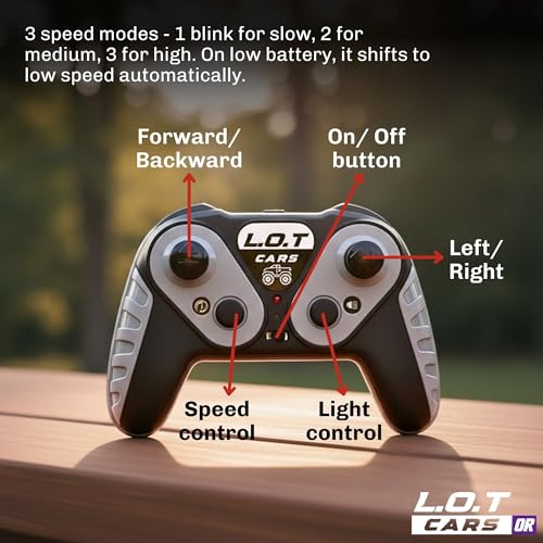 Image of L.O.T Cars Knox Remote Control Car Toy | 25Kmph, 3-Speed Mode | 1:14 Scale Design, Monster Truck RC Car, Off Road Remote Control Car with Led Headlights & Taillights for All Terrain (Adventure Green)