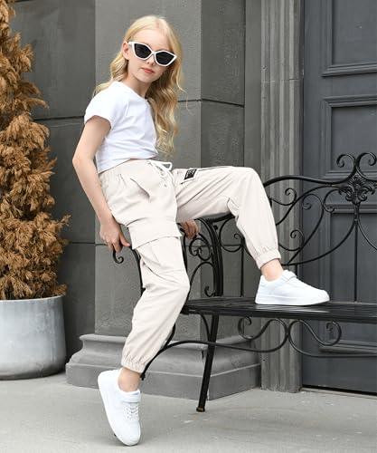 Image of AOWKULAE Girls & Women's Casual Cargo Jogger Pants, 6 Years - Women 3XL