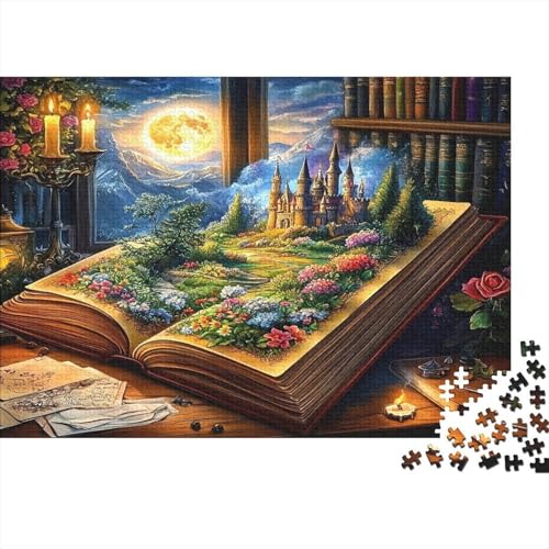Puzzle Libro Magico Fantasia 1000 pezzi cartone riciclato premium paesaggio libro fantastico ecologico rompicapo per adulti +14 anni 38x26cm/1000 pezzi