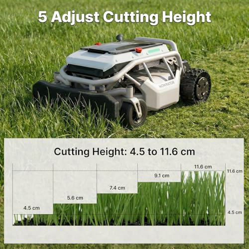 Image of Mowrator S1 2WD 56V 12Ah Remote Control Lawn Mower, 45% (24) Slope, Upgraded with Grip Tread Tires & Metal Hubcaps, 21 inch Steel Blade, 1.8-4.6 inch Height, Covers up to 0.75 Acre, Mulching Blade Included
