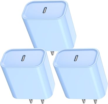 iPhone 17 16 Fast Charger Block, 20W[3Pack]USB C Fast Charging Blocks Plugs