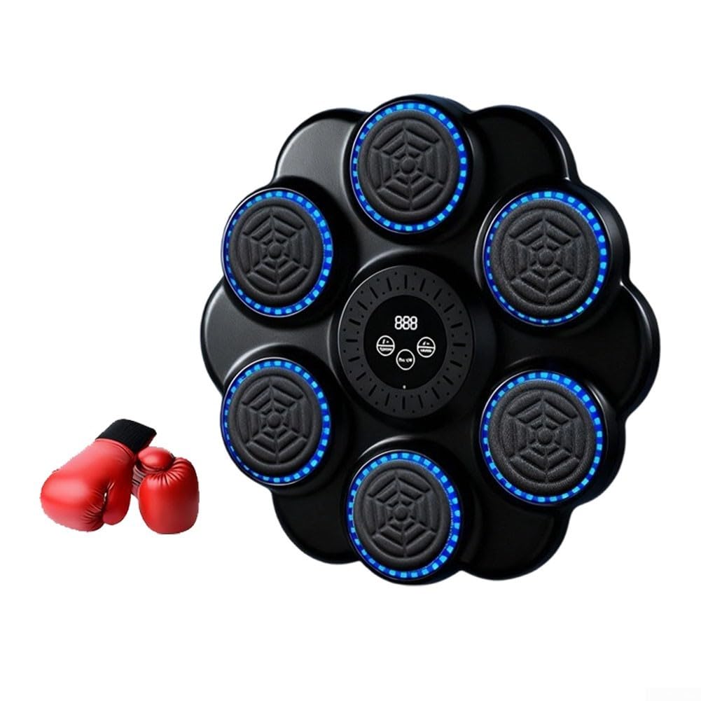 Macchina da boxe a LED da parete con bersaglio musicale a LED | musica, luci RGB per gli occhi, monitoraggio app, sfide globali, costruzione di abilità