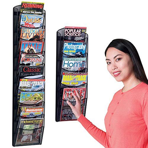 Wonderwall Leaflet Dispenser/Display Brochure Holder (5 X A4 POCKETS) Steel Mesh style/Easy wall Mounting