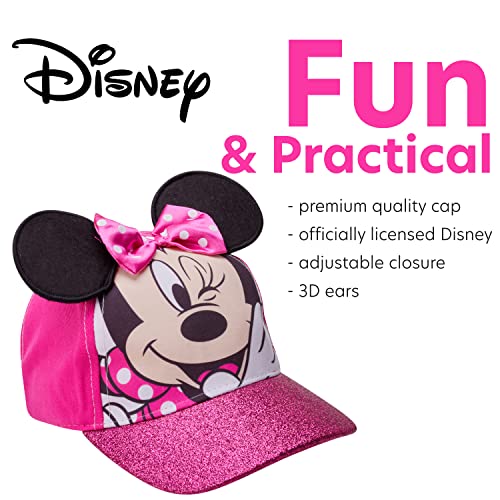 Disney Girls’ Minnie Mouse Glitter Baseball Cap – Minnie Mouse Costume Hat with 3D Ears (2-7)3