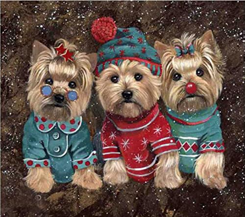 Kit peinture au diamant 5D chiot mignon broderie strass 30x40 cm