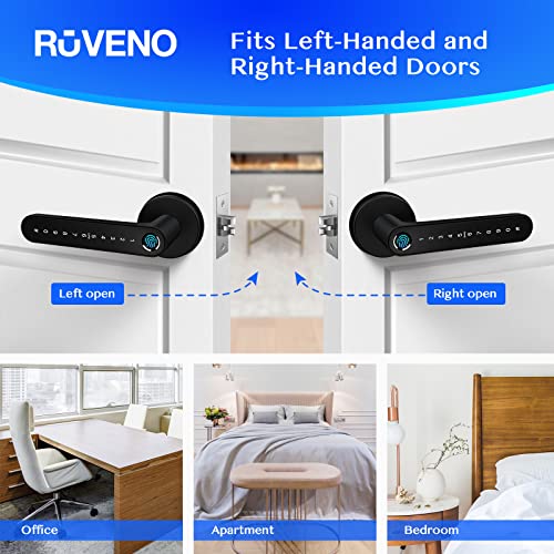 Ruveno Smart Locks Front Door, Fingerprint/Keyless Door Lock, Keypad Door Lock, Smart Door Handle, Wifi Door Lock, Electronic Digital Door Lock, Bedroom Biometric Door Lock Ruveno Smart Locks Front Door, Fingerprint/Keyless Door Lock, Keypad Door Lock, Smart Door Handle, Wifi Door Lock, Electronic Digital Door Lock, Bedroom Biometric Door Lock