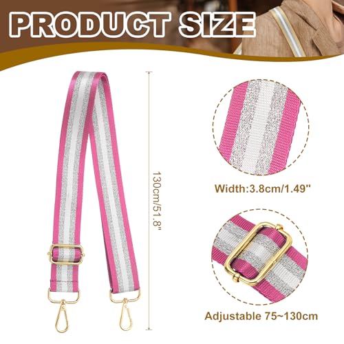 Image of PATIKIL Purse Strap, Wide Shoulder Strap Adjustable Crossbody Bag Straps Universal Replacement Shoulder Bag Belt for Women's Handbags Canvas Guitar Bag Backpack, Rose Red