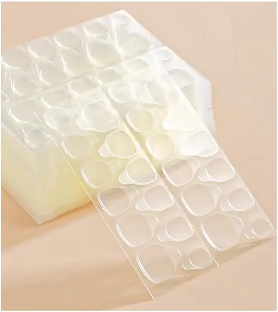 Autocollant Faux Ongles Double Face - 720 Pièces, Adhésif Transparent
