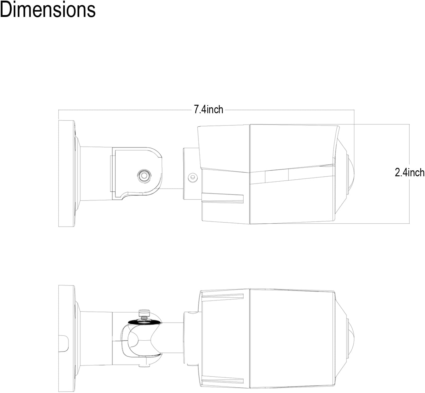 1080P 2MP 180 Degree Wide Angle Analog Coax BNC Bullet Security Camera HD-TVI/CVI/AHD/960H Analog 4 in 1 Super Hybrid HD CCTV Surveillance 1.8mm Fisheye Lens Outdoor/Indoor IR Day&Night Vision