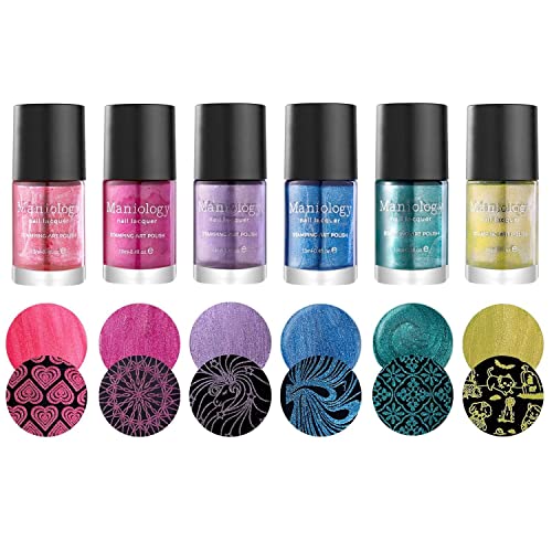 Maniology Rainbow Metallic Stamping Polish Set | 6-Piece Metallic Colors