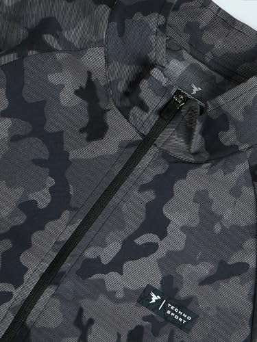 Image of TECHNOSPORT Men's Slim Fit Printed Regular Jacket With TS Flexi, SPF50+, Quick Dry for Regular Use