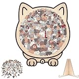 135 Teiliges Katzenpuzzle Holz: Katzen Holz Puzzle in Katzenform | Holzpuzzle Katze | Niedliches Cat Puzzle mit Katzenmotiven,Heimdekoration,Kreatives Puzzle Holz Geschenk für Katzenliebhaber