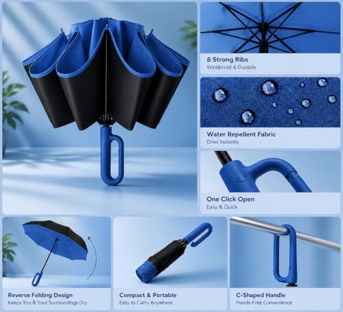 Image of Umbrella for Women | Umbrellas for Men | UV Coated 3 Fold Umbrella for Rain with Auto Open and Close Small Folding Travel-Foldable Windshield