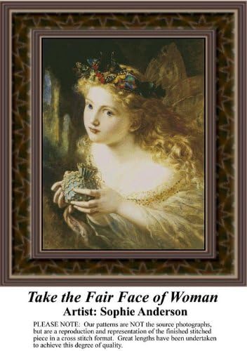 Take the Fair Face of Woman, Fantasy Surreal Counted Cross Stitch Pattern (Pattern Only, You Provide the Floss and Fabric)