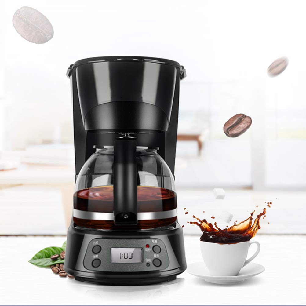 Cyfrowy ekspres do kawy, programowalny timer, szklany dzbanek 0,6 l, 600 W, system szybkiego ogrzewania, płyta utrzymująca ciepło wraz z filtrem stałym i automatycznym wyłączaniem, ekspres do kawy