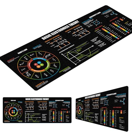Image of Basic Electronic Theory Mouse Pad, Perfect for Students, Engineers & Technicians with Circuit Design & Electrical Reference, Essential Computer Accessories for Study, Work, and Reference Purposes NNA