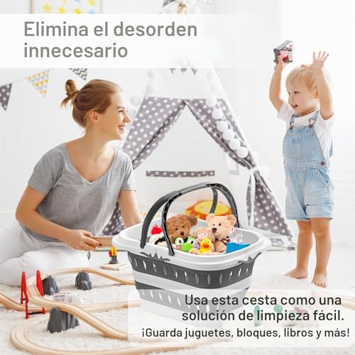 Miniatura 4 de Cesta Plegable De Plástico Para La Ropa Sucia, 50 L, Con Asas Plegables, Portátil, Ahorra Espacio, Contenedor Organizador Para Lavandería, 19.7 X 15.2 X 11.4 Pulgadas