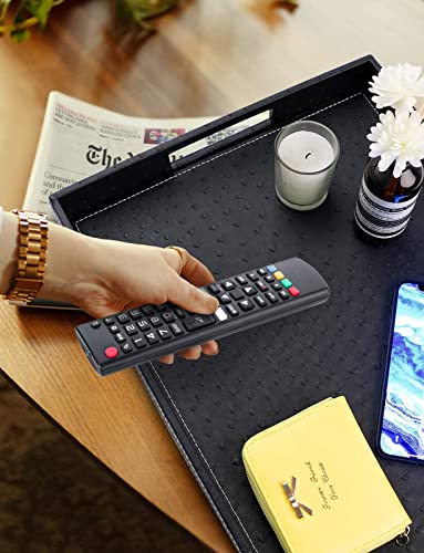 Ranslen Serving Tray,Black Tray For Ottoman Coffee Table Home Decor Elegant Leather Tray (Small) #TOP5