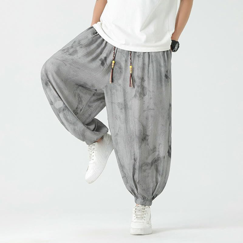 Men's Spring Summer Chinese Style Vintage Casual Loose Jogger Trendy Long Pants4