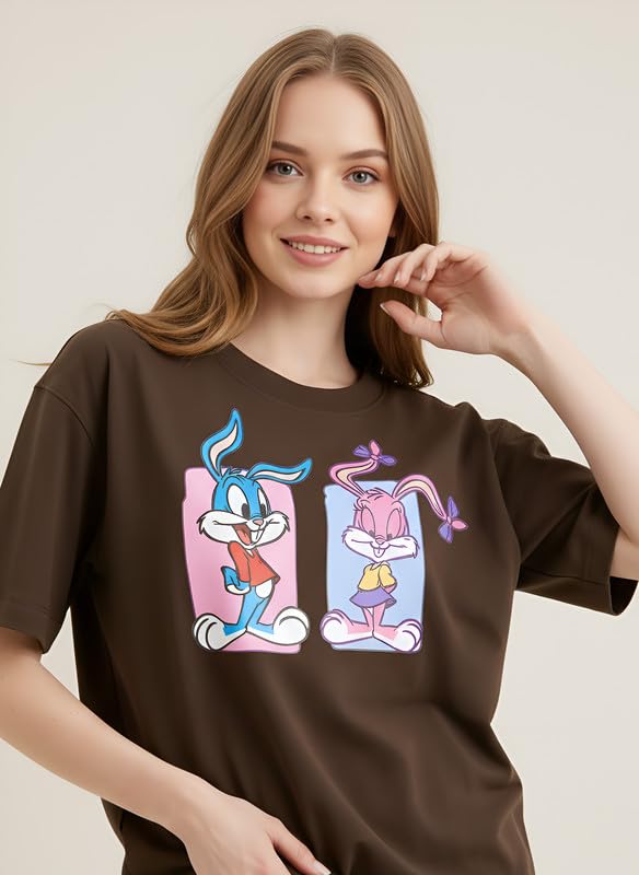 Image of My Swag Women Casual Nightwear Co-Ord Set | Soft Cotton T-Shirt & Pajama with Cartoon Print | Home Wear & Sleep Wear for Ladies