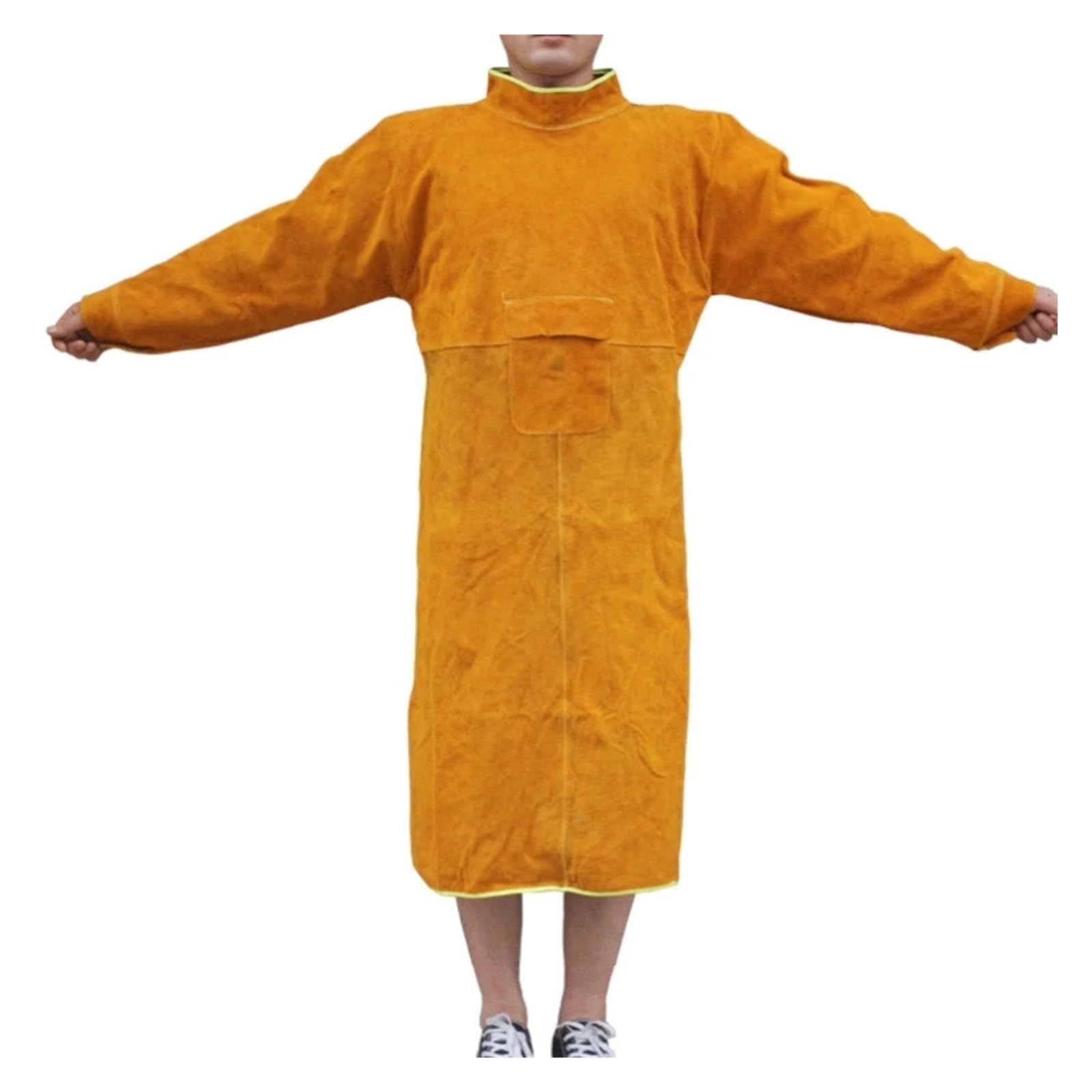 Welding Supplies 3 Size Cowhide Work Clothes Apron Welding with Sleeves Protective Clothing Heat Fire Resistant Welders Clothing Welding Apron(85CM)