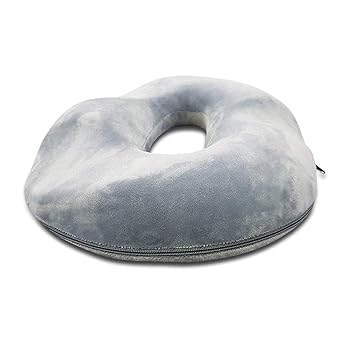 SAMSON DONUT RING SEAT CUSHION PILLOW - Round Cushion With Orthopaedic Memory Foam (For Sciatica, Coccyx, Orthopedic, Tailbone, Piles, Hemorrhoid & Back Pain Relief) (For Men & Women)