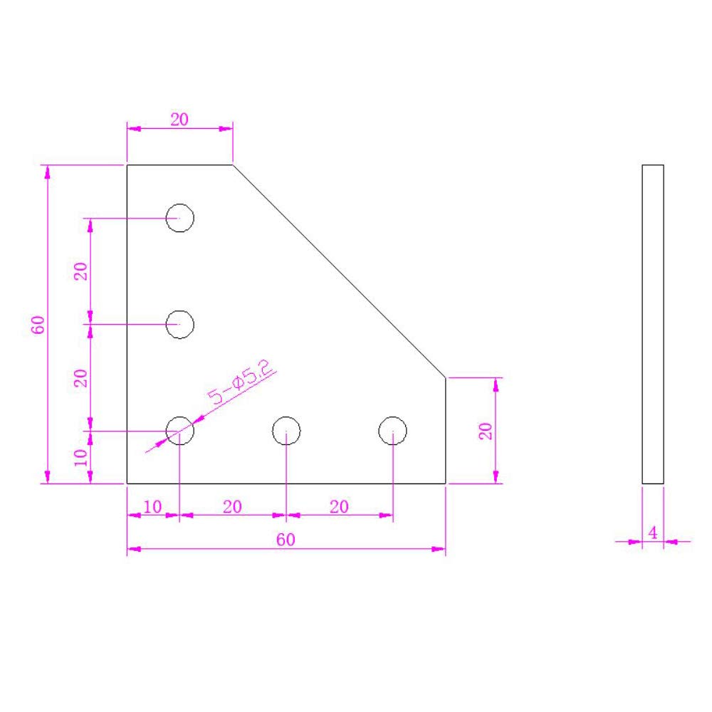 Lot de 10plaques d'angle argentées en forme de L avec 50vis+50écrous en T, plaque de joint à 90 degrés pour profilé en aluminium 2020(10pièces argentées, L avec écrou)