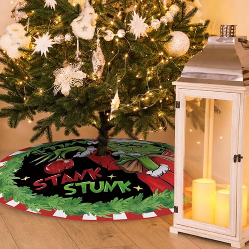 Christmas-Tree-Skirt-Green-Monster-Tree-Skirt-Indoor-Outdoor-Christmas-Decoration-for-Xmas-Holiday-Christmas-Decorations-60-inches Christmas Tree Skirt Green Monster Tree Skirt Indoor Outdoor Christmas Decoration for Xmas Holiday Christmas Decorations 60 inches