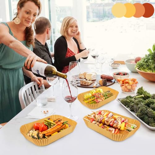 Image of Air Fryer Liners Disposable, Airfryer Paper Liners, 125Pcs Non-stick Oil Resistant Air Fryer Liners Square, Parchment Liners 8.6 inch * 5.5 inch, Fit for Most Ninja Dual Airfryer, Microwaves, Ovens