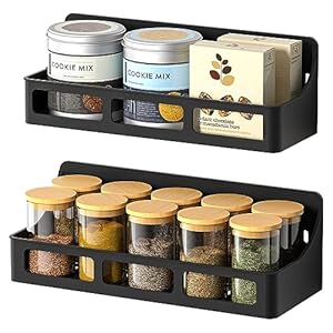 Spice Rack Magnetic Spice Rack for Refrigerator 2 Pack Magnetic Shelf for Spice Jars Strong Magnetic Fridge Organizer Spice Rack Organizer Heavy Duty Seasoning Rack For Kitchen Organization